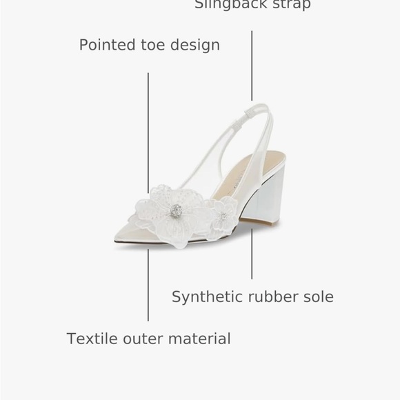 Betsey Johnson White Floral Slingback Heels - Picture 2 of 4